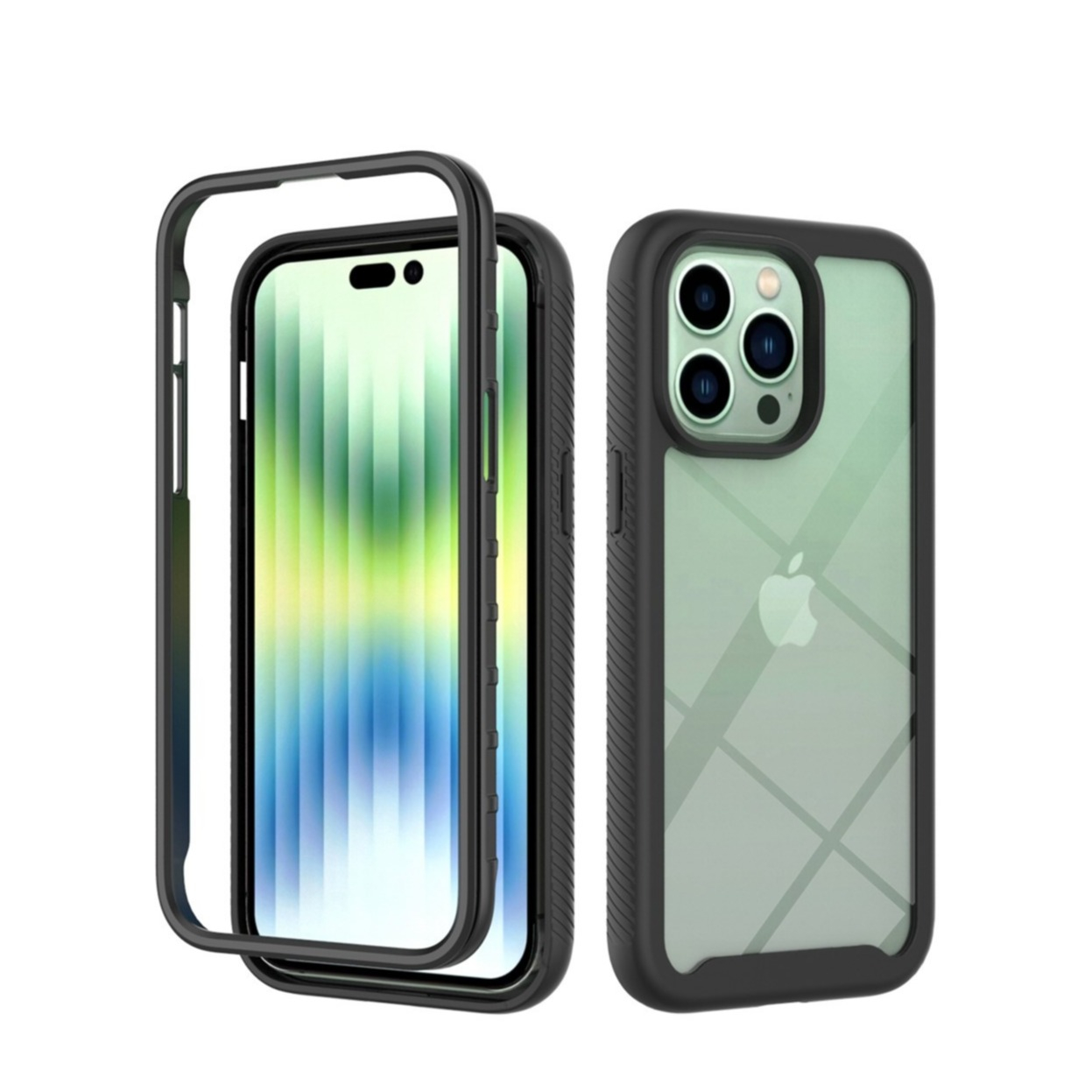 Image of iPhone 14 Pro Max Hybrid 2in1 Hülle Shock Proof + Acryl Rückseite - Schwarz bei Apfelkiste.ch