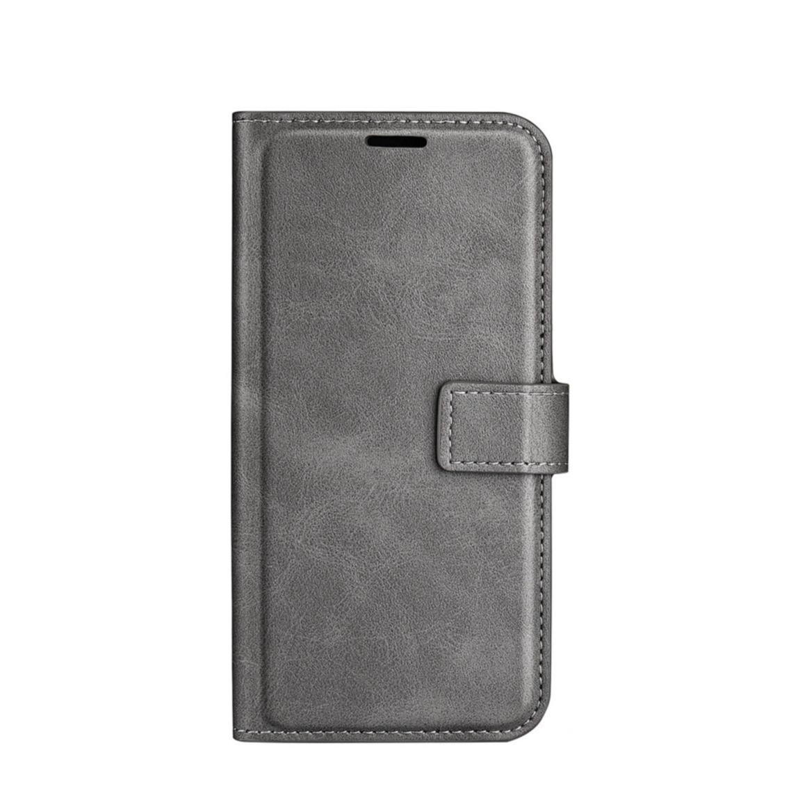 Image of iPhone 14 Vintage Leder Tasche Flip Cover Fashion Design - Grau bei Apfelkiste.ch