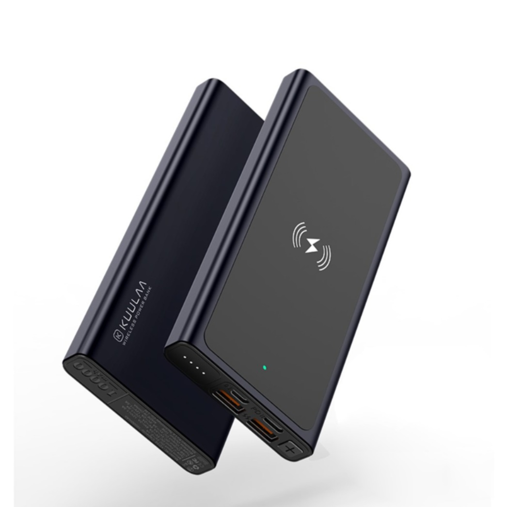 Image of KUULAA - (10W) 10000mAh Qi Wireless Ladegerät PD 3.0 Quick Charge 3.0 USB C / Dual USB A Power Bank mit Power Delivery - Schwarz bei Apfelkiste.ch