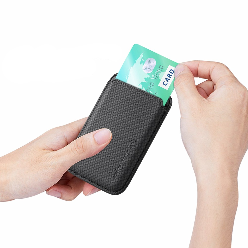 Magnetische MagSafe Silikon Wallet Halterung Schwarz