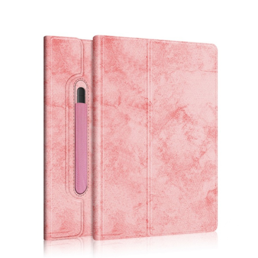 Image of Microsoft Surface Pro 8 Vintage Leder Tasche Smart Case Hülle Apple Pencil Halterung - Rosa bei Apfelkiste.ch