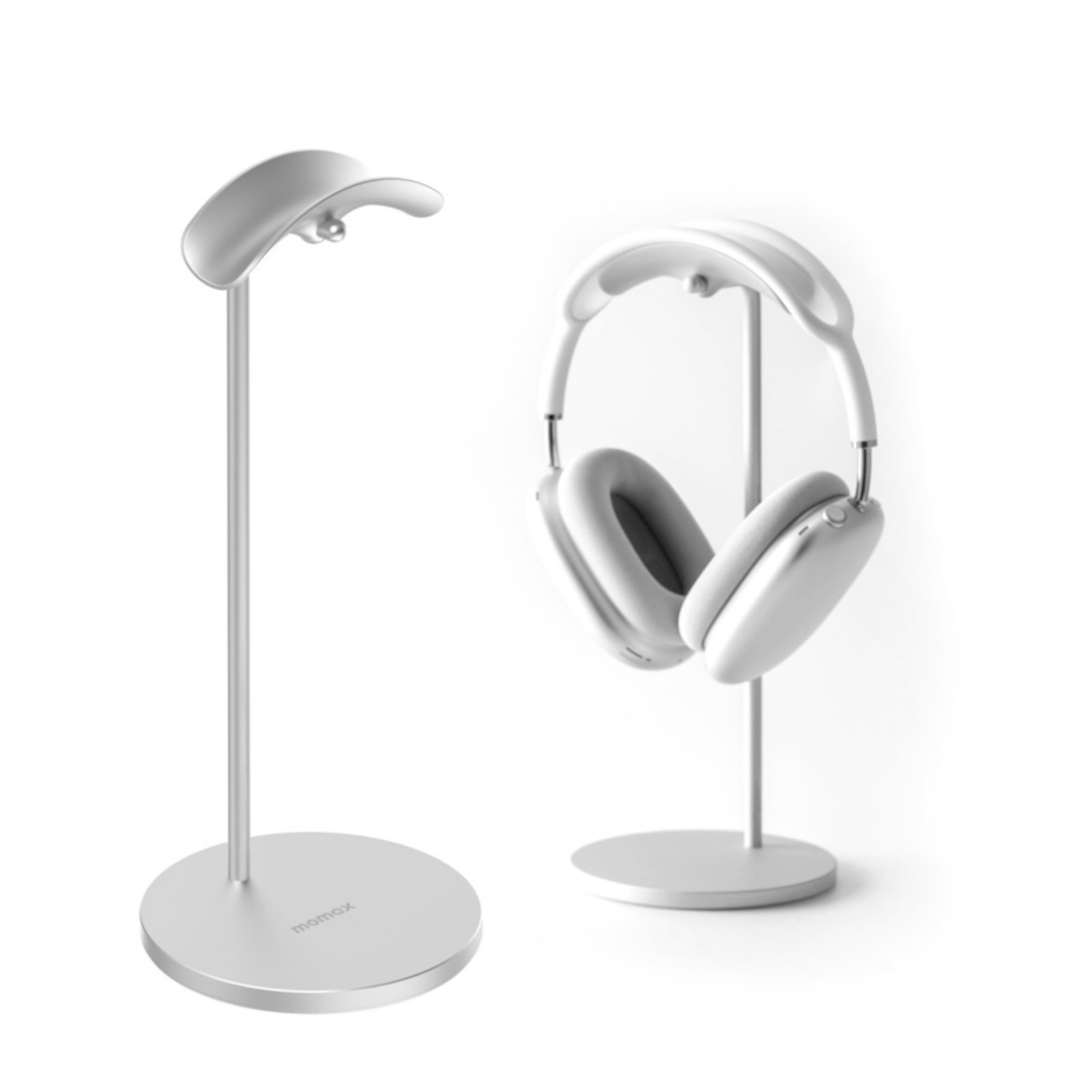 Image of Momax - Universal Aluminium Kopfhörer Halterung Ständer für Over-Ear Headset / AirPods Max - Silber bei Apfelkiste.ch