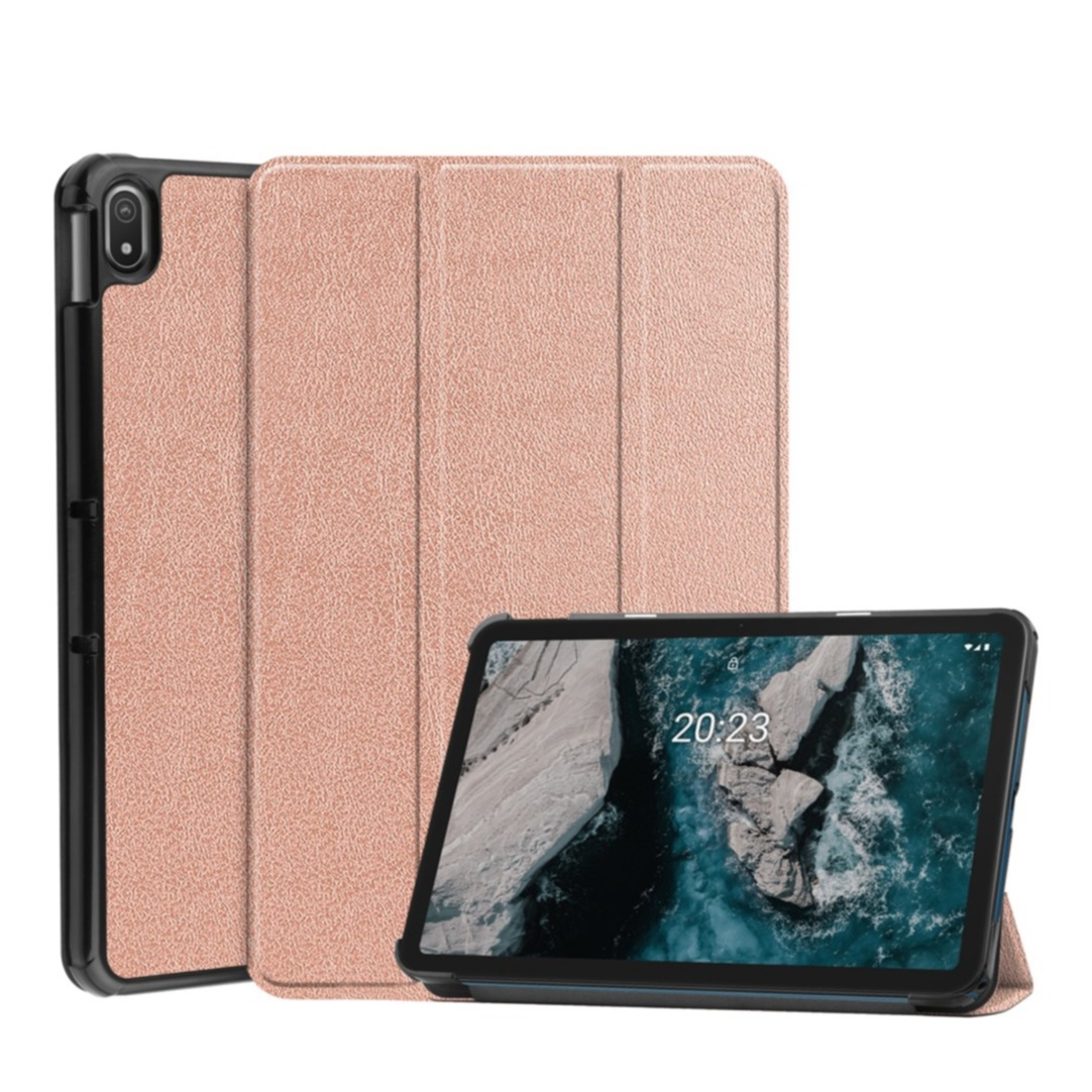 Image of Nokia T20 Leder Tasche Smart Case Hülle - Roségold bei Apfelkiste.ch