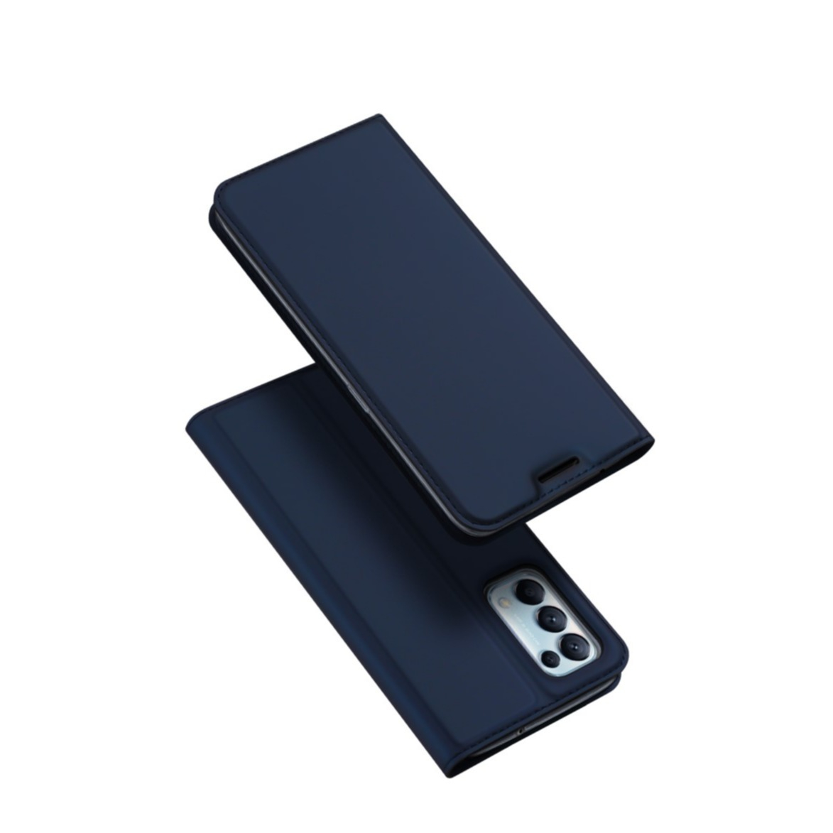 Image of Dux Ducis - Oppo Find X3 Lite Flip Wallet Cover Leder Tasche - Dunkelblau bei Apfelkiste.ch