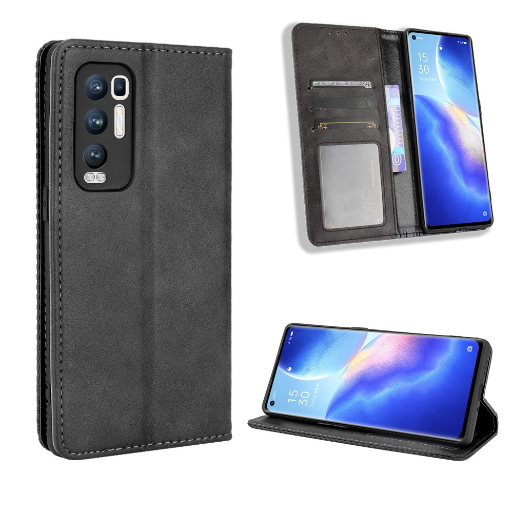 32nd Lederhülle Für Oppo Find X3 Neo – Mit Standfuß, Kartenfach & Magnetverschluss