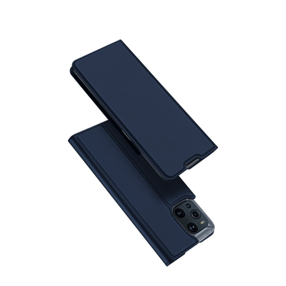 Image of Dux Ducis - Oppo Find X3 Pro Flip Wallet Cover Leder Tasche - Dunkelblau bei Apfelkiste.ch