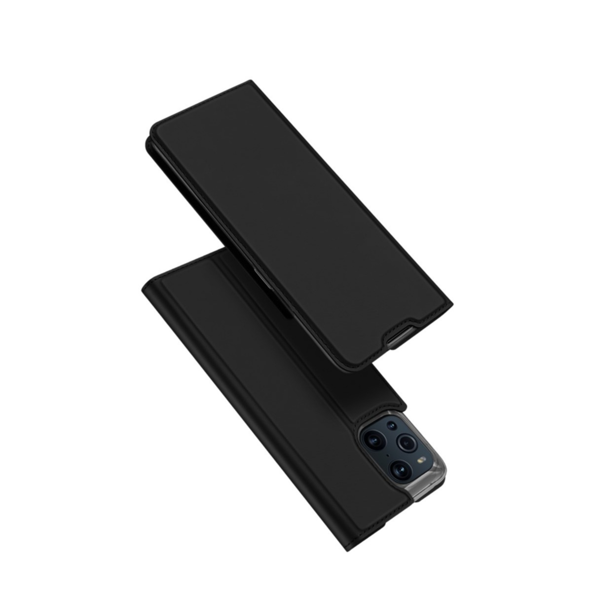 Image of Dux Ducis - Oppo Find X3 Pro Flip Wallet Cover Leder Tasche - Schwarz bei Apfelkiste.ch