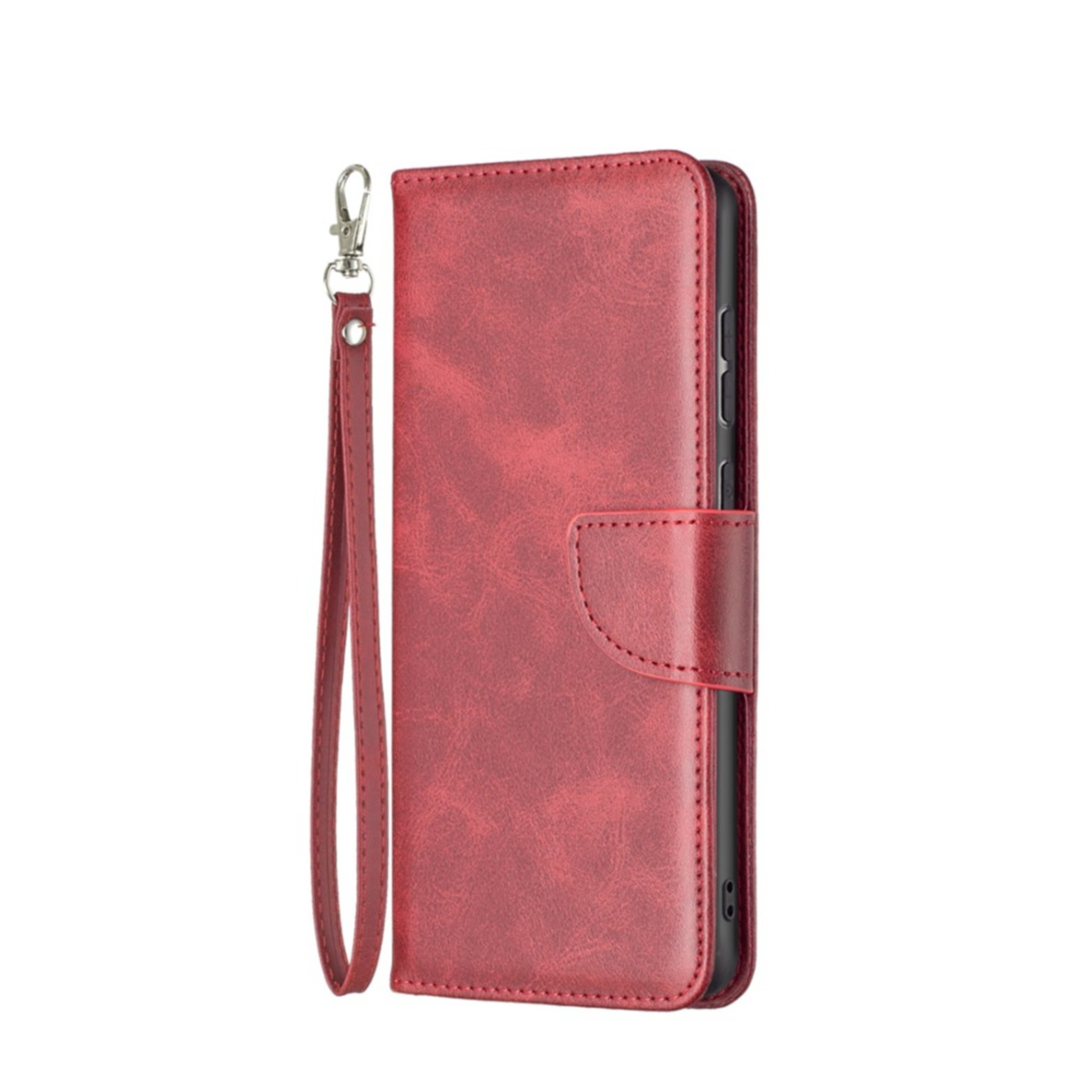 Image of Samsung Galaxy A33 5G Leder Tasche Flip Cover mit Kartenfächer Vintage Look + Trageschlaufe - Rot bei Apfelkiste.ch