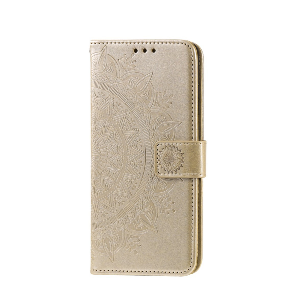 Image of Samsung Galaxy A33 5G Leder Tasche Wallet - Mandala Flowers - Gold bei Apfelkiste.ch