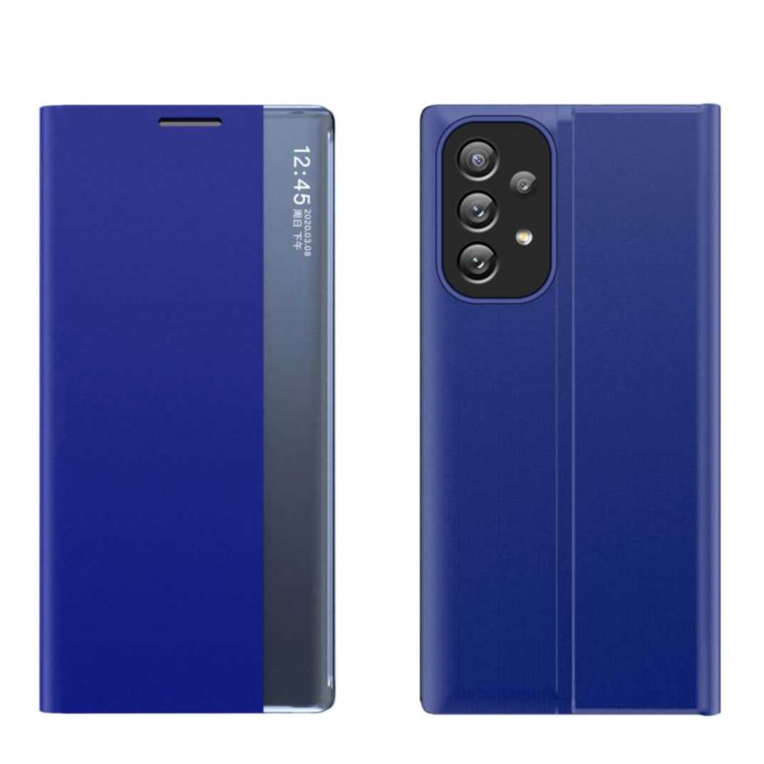 Image of Samsung Galaxy A33 5G Stoff Tasche Smart View Flip Cover - Blau bei Apfelkiste.ch