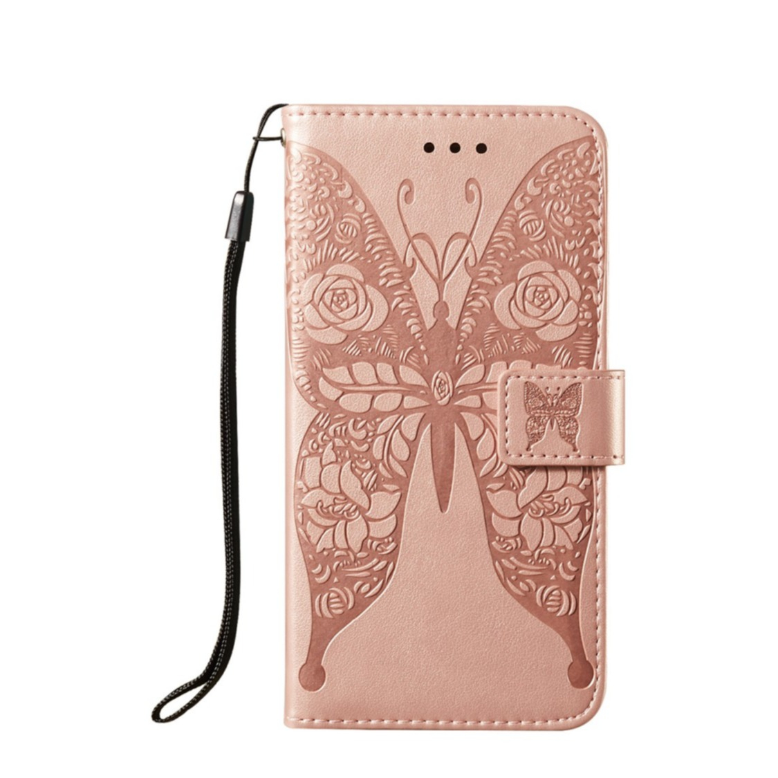 Image of Samsung Galaxy A52s 5G / A52 (5G) Leder Tasche Flip Cover Schmetterling - Roségold bei Apfelkiste.ch