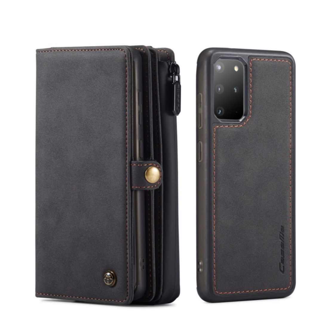 Image of Caseme - Samsung Galaxy S20+ Plus / S20+ Plus 5G 3in1 Leder Tasche + Magnet Hardcase Karten Etui - Schwarz bei Apfelkiste.ch