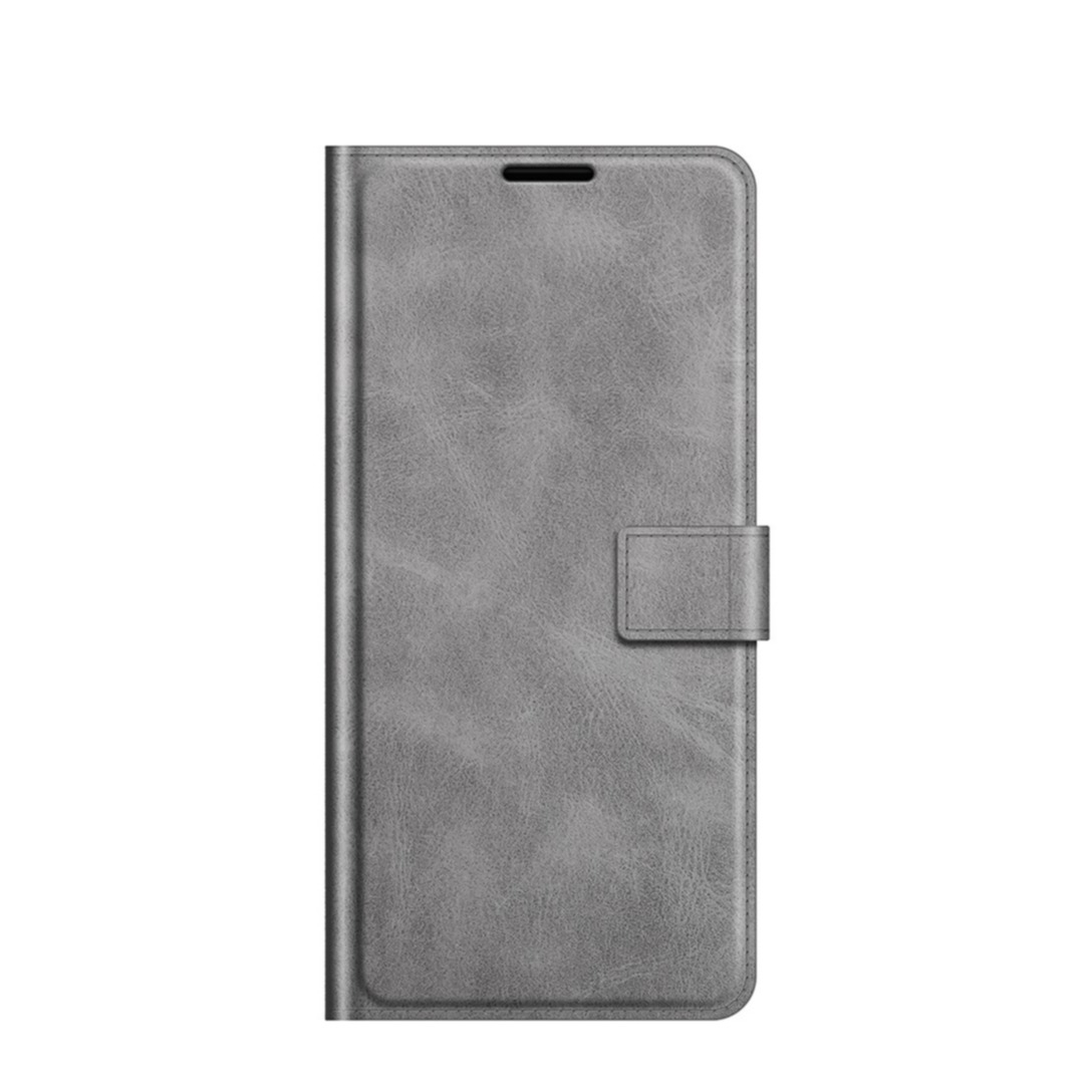 Image of Samsung Galaxy S22 5G Vintage Leder Tasche Flip Cover mit Kartenfächer - Grau bei Apfelkiste.ch