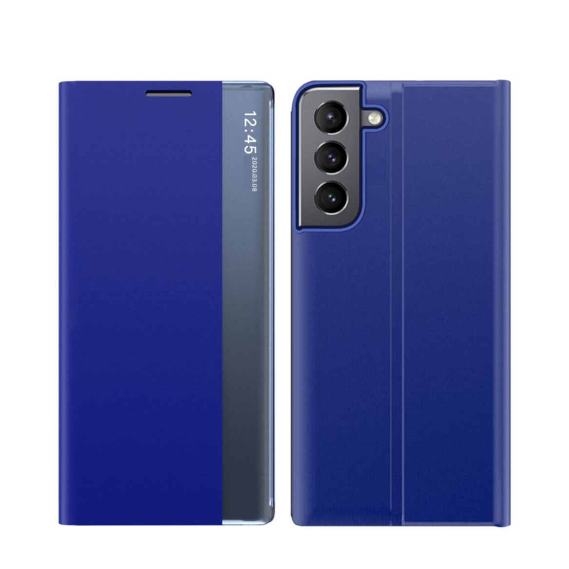 Image of Samsung Galaxy S22+ Plus 5G Stoff Tasche Smart View Flip Cover - Blau bei Apfelkiste.ch