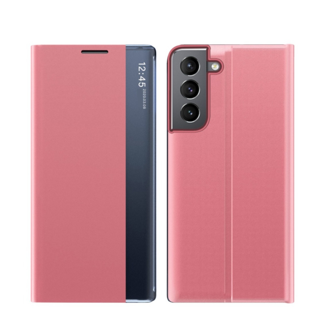 Image of Samsung Galaxy S22+ Plus 5G Stoff Tasche Smart View Flip Cover - Pink bei Apfelkiste.ch