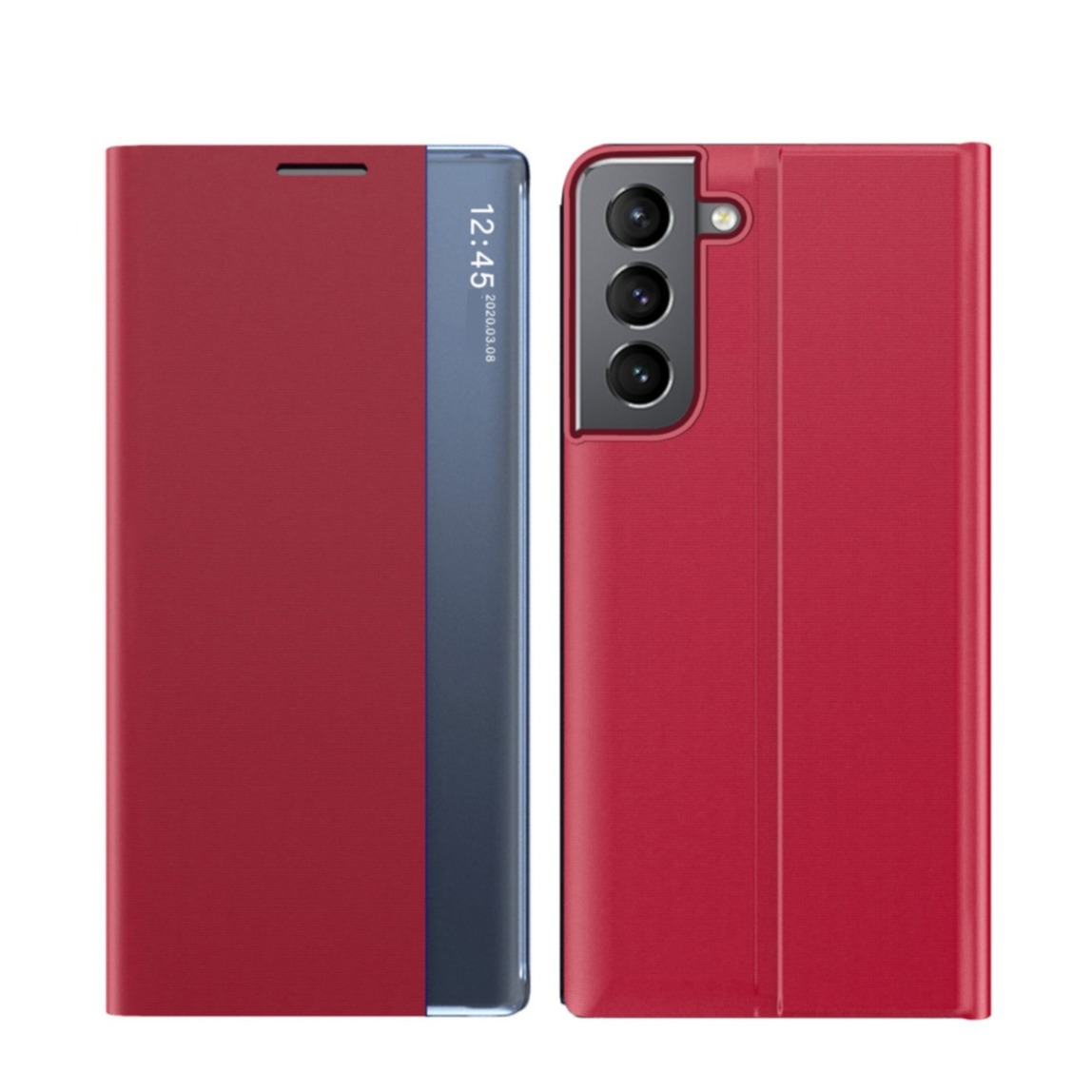 Image of Samsung Galaxy S22+ Plus 5G Stoff Tasche Smart View Flip Cover - Rot bei Apfelkiste.ch