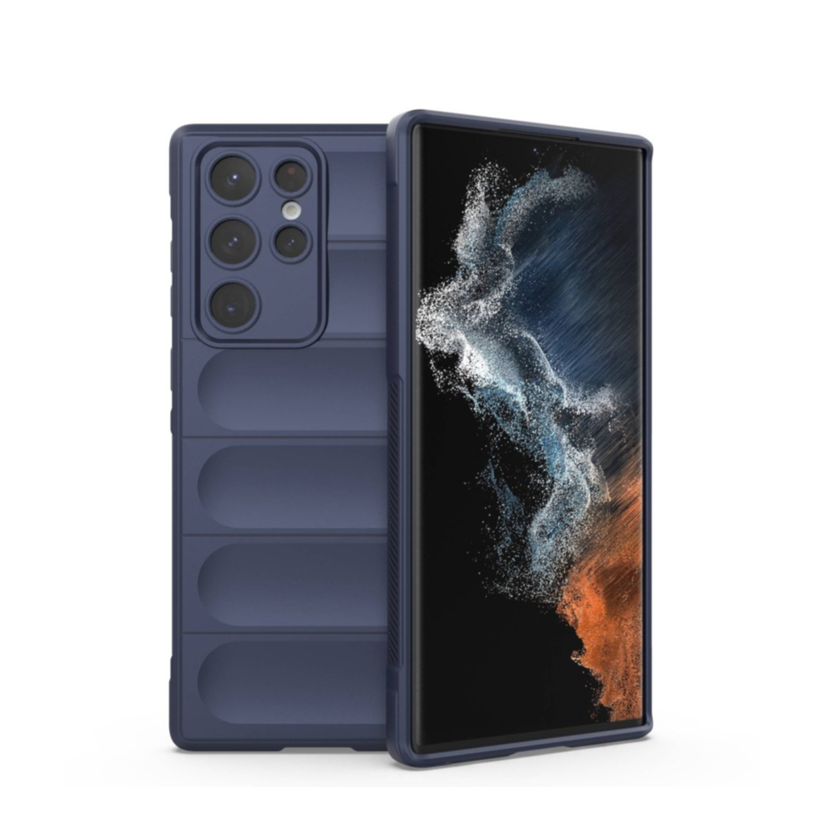 Image of Samsung Galaxy S22 Ultra 5G Outdoor Gummi Schutzhülle Anti-Drop - Dunkelblau bei Apfelkiste.ch