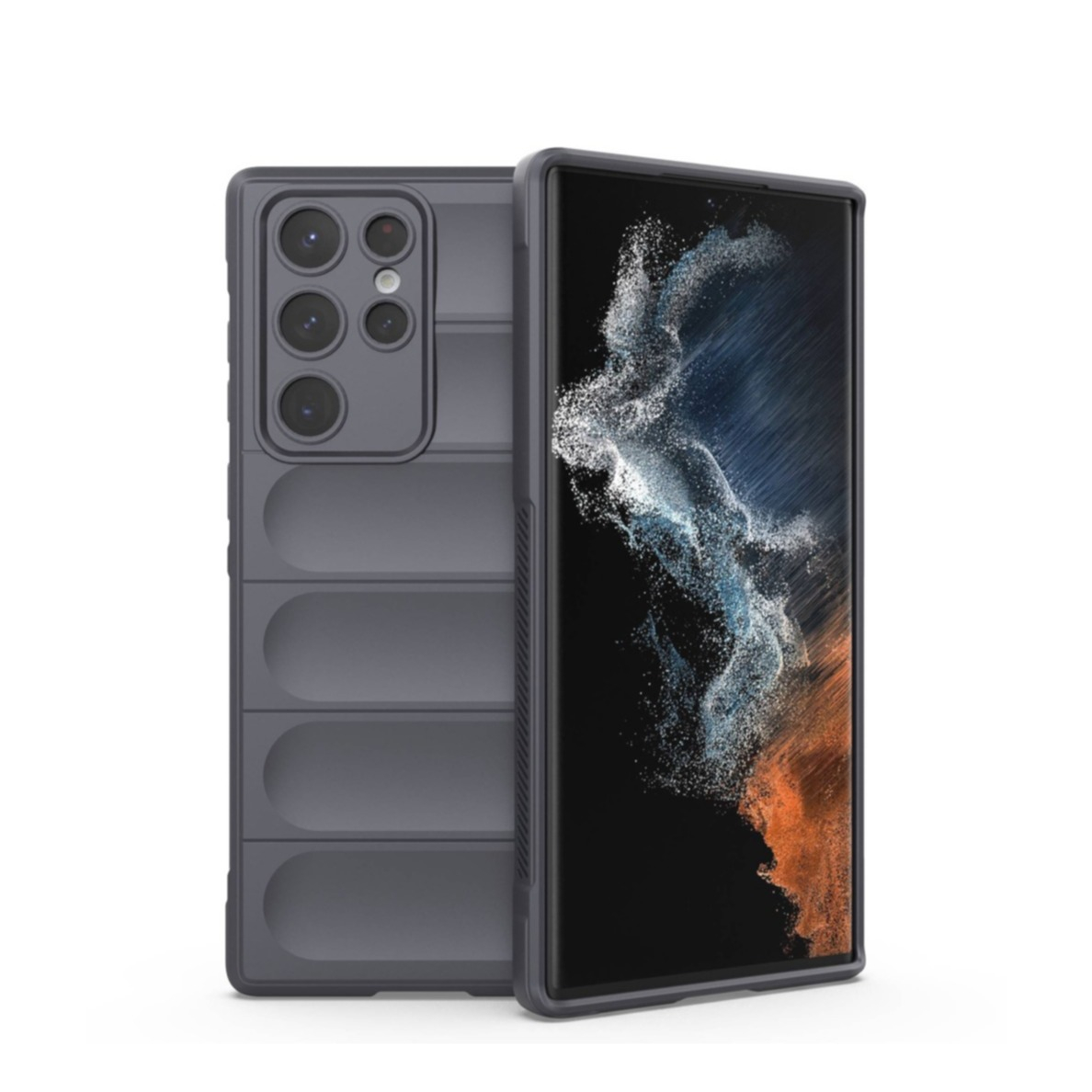 Image of Samsung Galaxy S22 Ultra 5G Outdoor Gummi Schutzhülle Anti-Drop - Grau bei Apfelkiste.ch