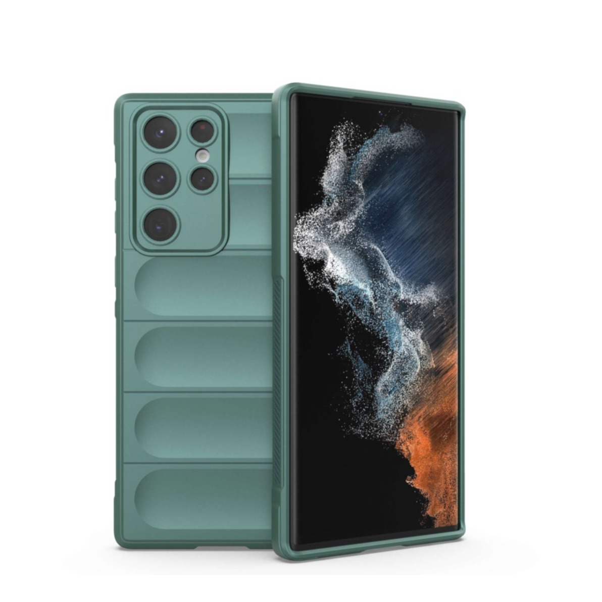 Image of Samsung Galaxy S22 Ultra 5G Outdoor Gummi Schutzhülle Anti-Drop - Grün bei Apfelkiste.ch