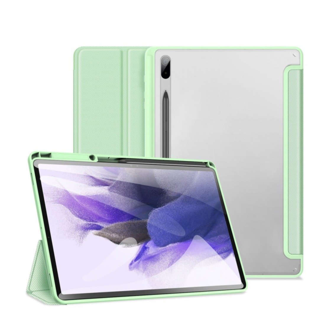Image of Dux Ducis - Samsung Galaxy Tab S8+ Plus / Tab S7 FE 5G / Tab S7+ Plus Leder Tasche Smart Cover Schutzhülle + Apple Pencil Halter - Türkis bei Apfelkiste.ch