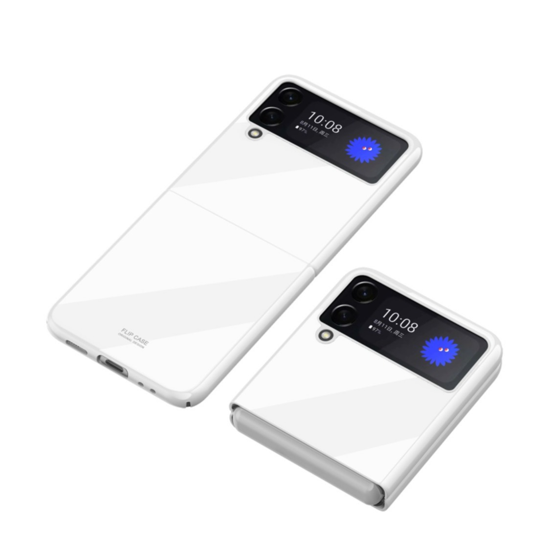 Image of Samsung Galaxy Z Flip3 5G Hardcase Hülle Galvanisierter Rahmen - Weiss bei Apfelkiste.ch