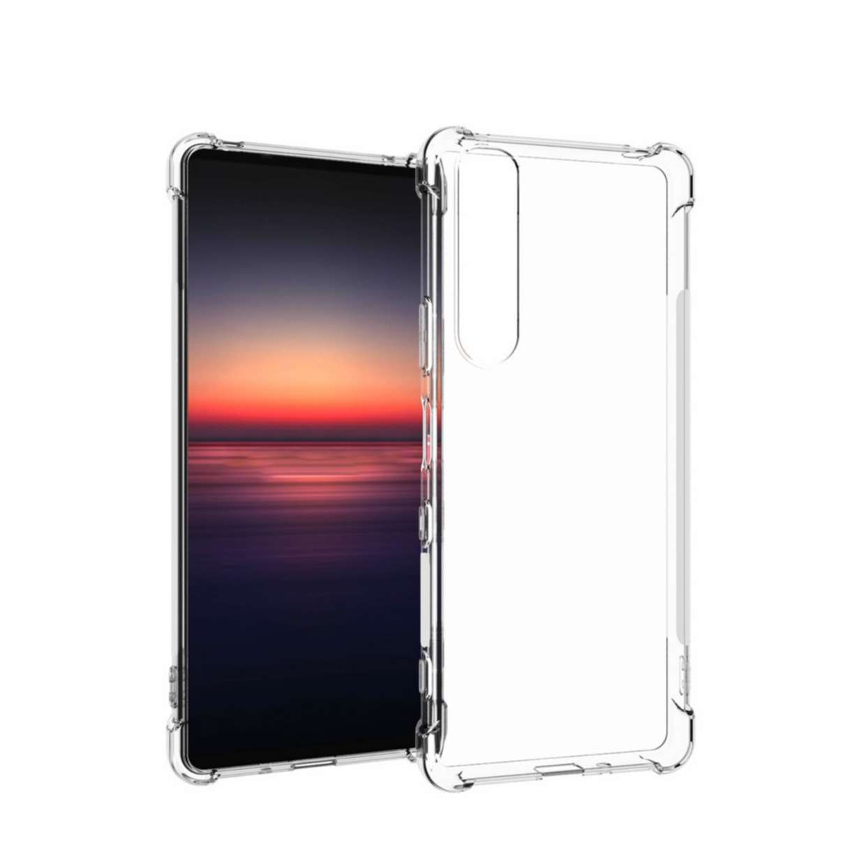 Image of Sony Xperia 1 III Gummi Case Hülle Air Cushion Rahmen mit Fallschutz - Transparent bei Apfelkiste.ch