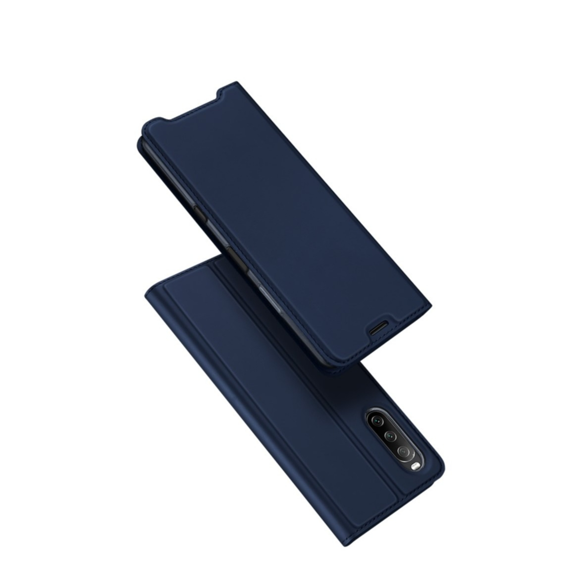 Image of Dux Ducis - Sony Xperia 10 III Flip Wallet Cover Leder Tasche - Dunkelblau bei Apfelkiste.ch