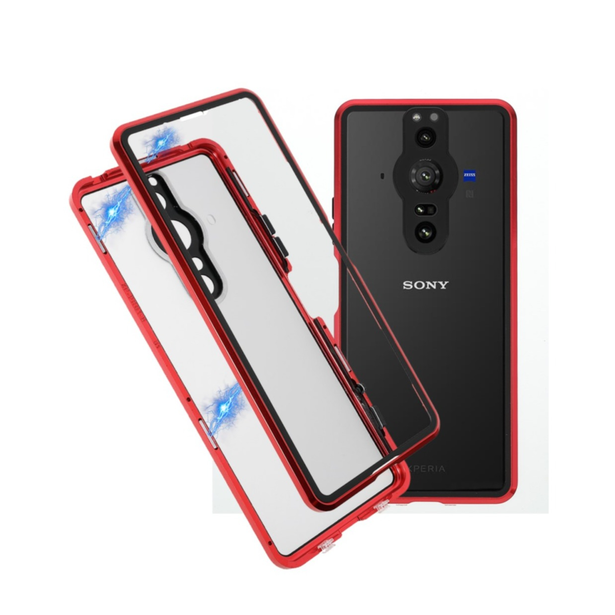 Image of Sony Xperia Pro-I Magnetische Alu Schutzhülle mit Panzer Glas Backcover + Displayschutz (Magnet-Technologie) - Rot bei Apfelkiste.ch