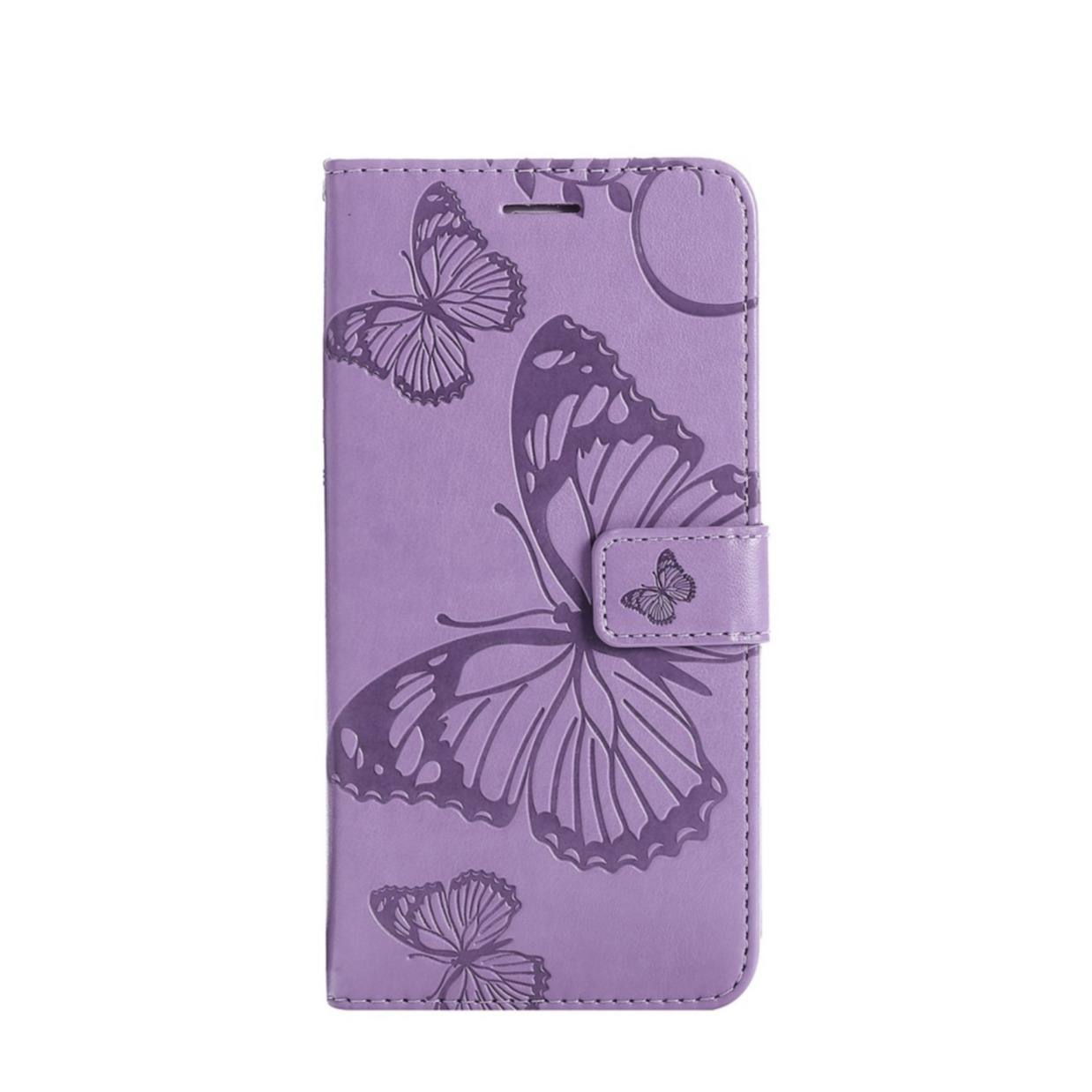 Image of Xiaomi 12 Leder Tasche mit Kartenfach + Handschlaufe Schmetterling - Lila bei Apfelkiste.ch