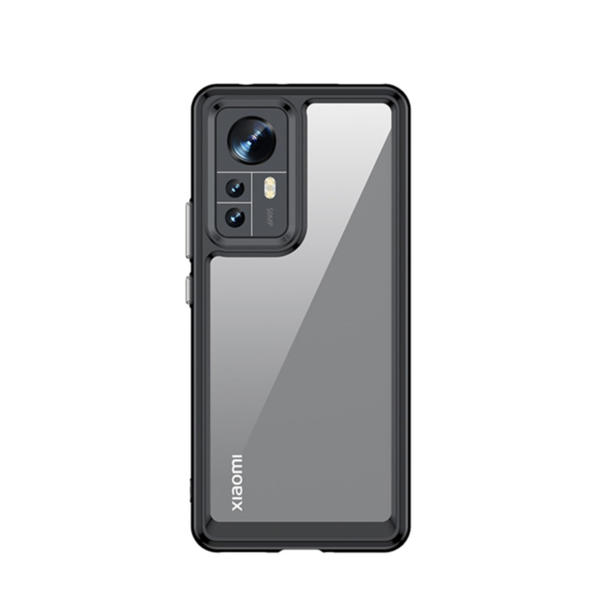 Image of Xiaomi 12 Pro Hybrid Hülle TPU Bumper Acryl Rückseite - Transparent / Schwarz bei Apfelkiste.ch