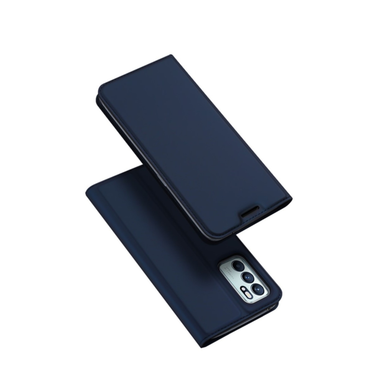 Image of Dux Ducis - Oppo Reno6 5G Flip Wallet Cover Leder Tasche - Dunkelblau bei Apfelkiste.ch