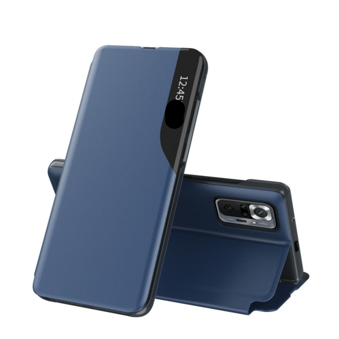 Image of Xiaomi Redmi Note 10 Pro Leder Hülle Small Window View Flip Case - Blau bei Apfelkiste.ch