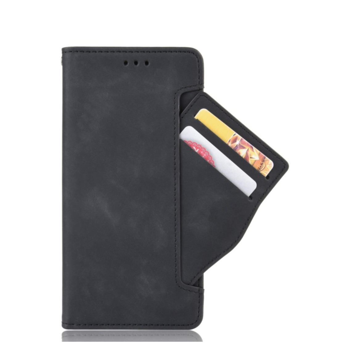 Image of ZTE Blade L8 Leder Tasche Flip Cover im Retro Look mit Kartenfächer - Schwarz bei Apfelkiste.ch