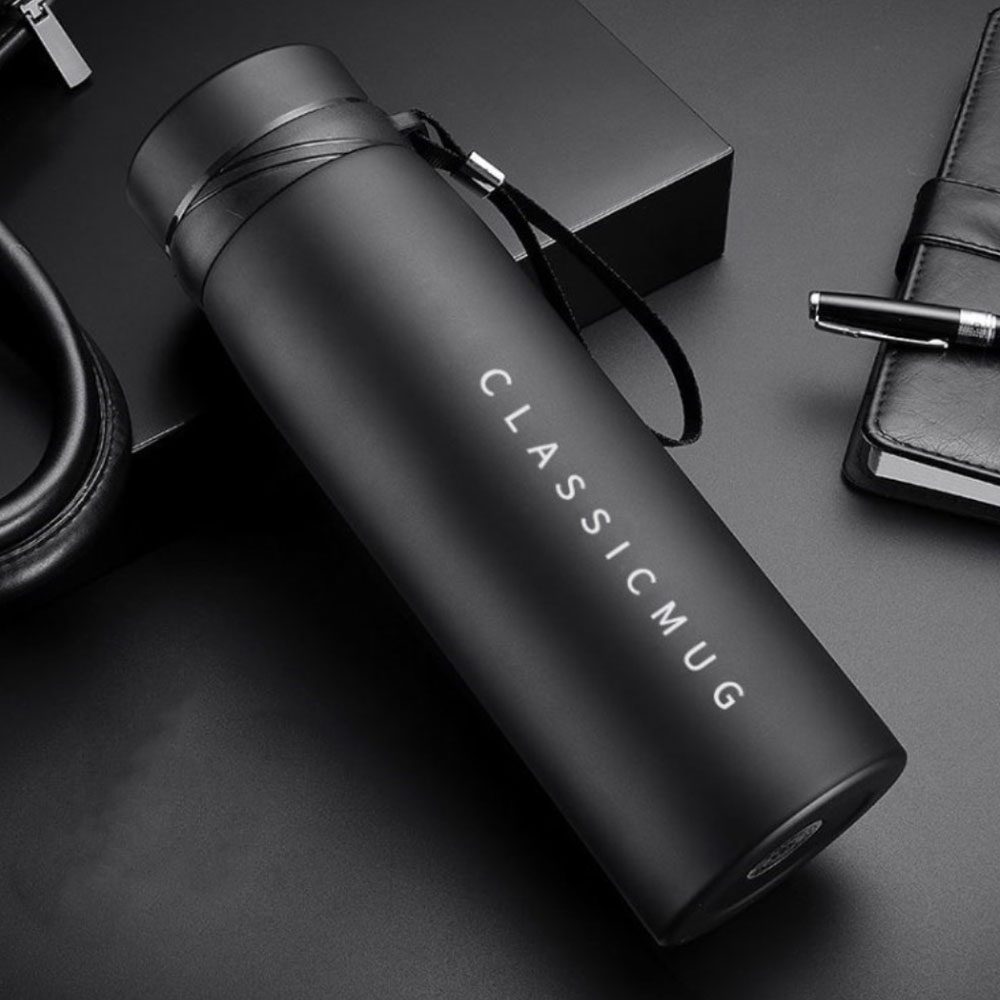 Image of (1100ml) Vakuum Thermo Trinkflasche Edelstahl Reisebecher- Schwarz bei Apfelkiste.ch