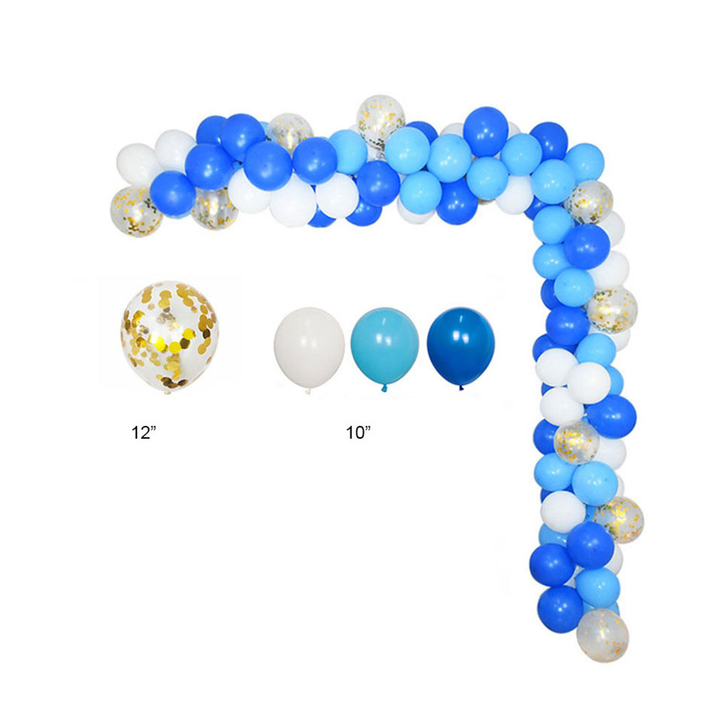 Image of (115-tlg. Set) Party Ballons Latex Luftballons mit Konfetti - Blau / Weiss bei Apfelkiste.ch