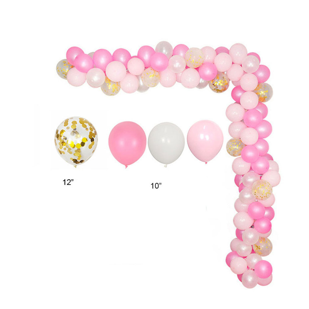 Image of (115-tlg. Set) Party Ballons Latex Luftballons mit Konfetti - Rosa / Weiss bei Apfelkiste.ch