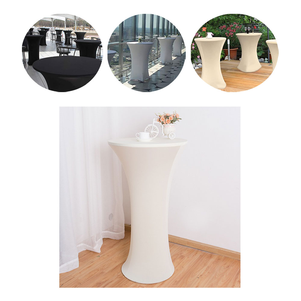 Image of (115x70cm) Deko Tischdecke Party Cocktail Tisch Tuch Überzug - Ivory bei Apfelkiste.ch