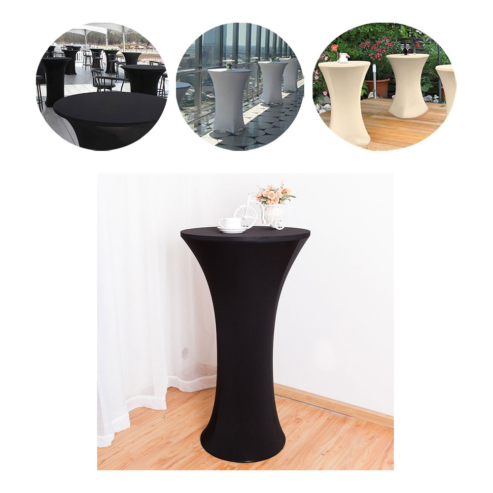 Image of (115x70cm) Deko Tischdecke Party Cocktail Tisch Tuch Überzug - Schwarz bei Apfelkiste.ch