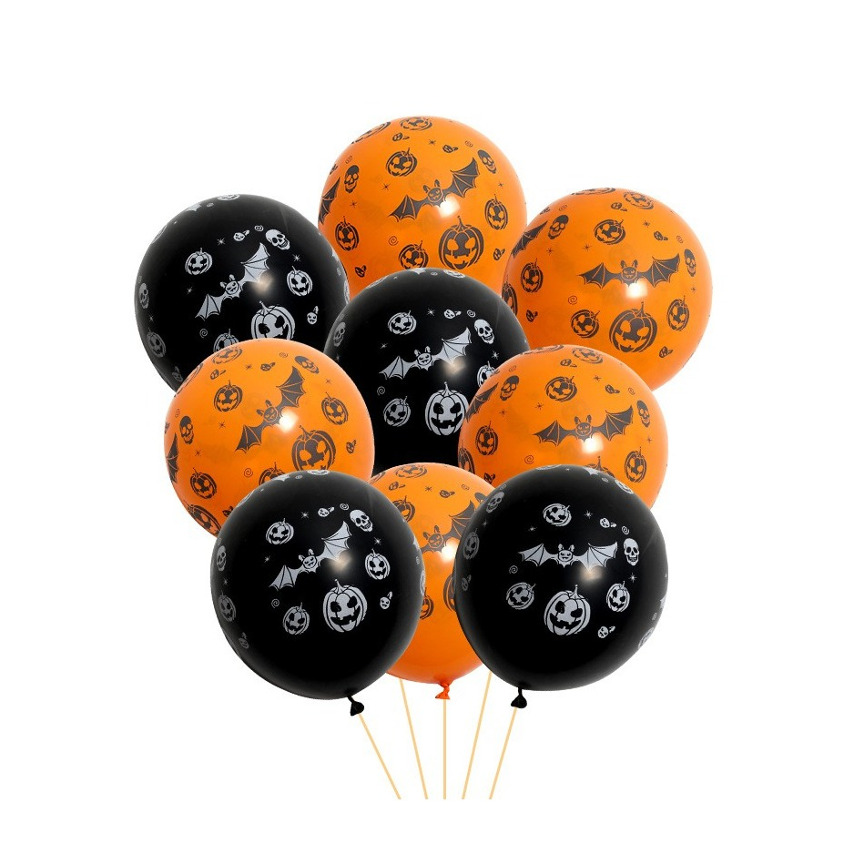 Image of (11er Set) Ø30cm Party Ballons Halloween Luftballons - Kürbis / Fledermaus bei Apfelkiste.ch