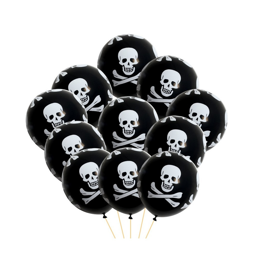 Image of (11er Set) Ø30cm Party Ballons Piraten Luftballons - Totenkopf bei Apfelkiste.ch