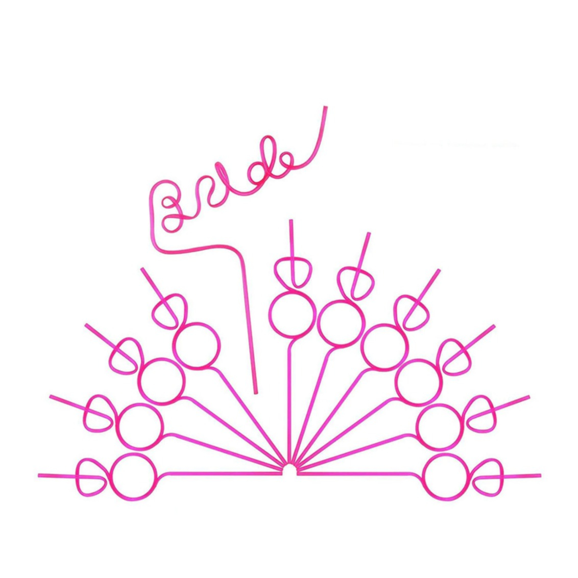 Image of (11er Set) Wiederverwendbare Junggesellinnenabschied Strohhalme Bride Party Trinkhalme - Pink bei Apfelkiste.ch