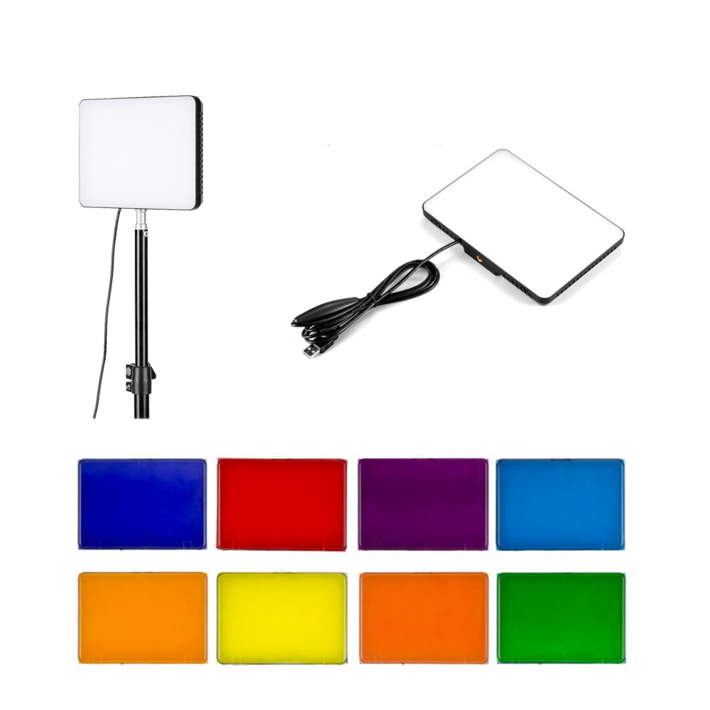 Image of (185x130mm) Professionelles USB Video Selfie Licht LED Beleuchtung mit 9 Farbfilter + 5 Stufen für YouTuber / Influencer bei Apfelkiste.ch