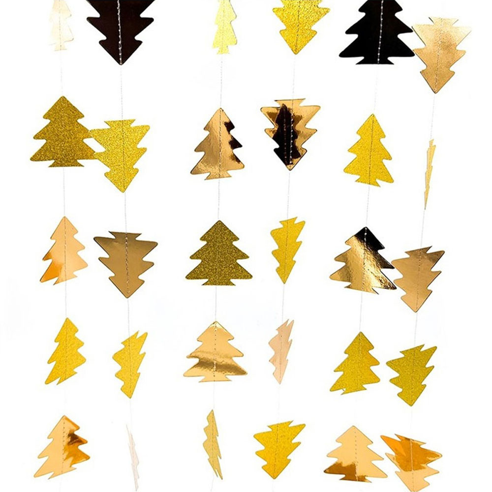 Image of (3.5m) Weihnachts Deko Schmuck Tannenbaum Kette Glänzend / Glitzer - Gold bei Apfelkiste.ch