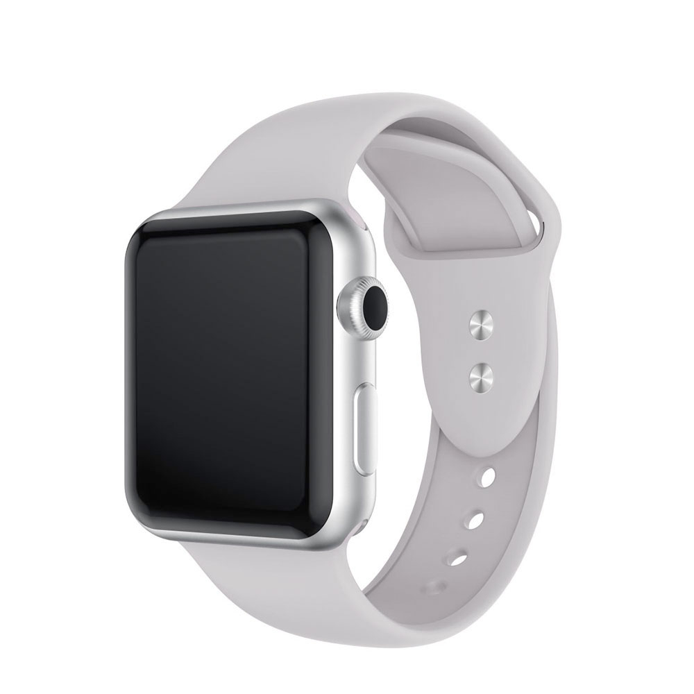 Image of Apple Watch (41/40/38 mm) Silikon Sport Armband (Grösse M/L) Doppelverschluss - Lila / Grau bei Apfelkiste.ch