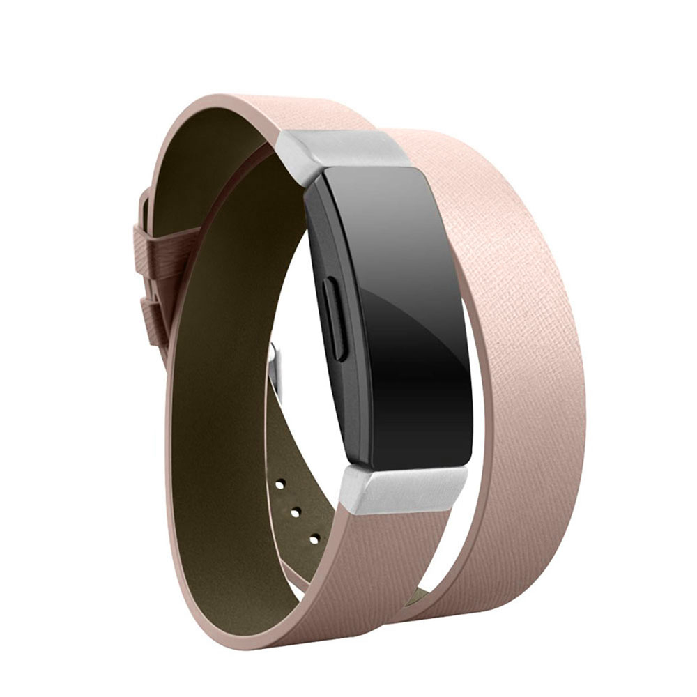 Image of Fitbit Inspire 2 / Inspire HR / Inspire Modisches Ersatz Echtleder Armband (One Size) - Rosa bei Apfelkiste.ch
