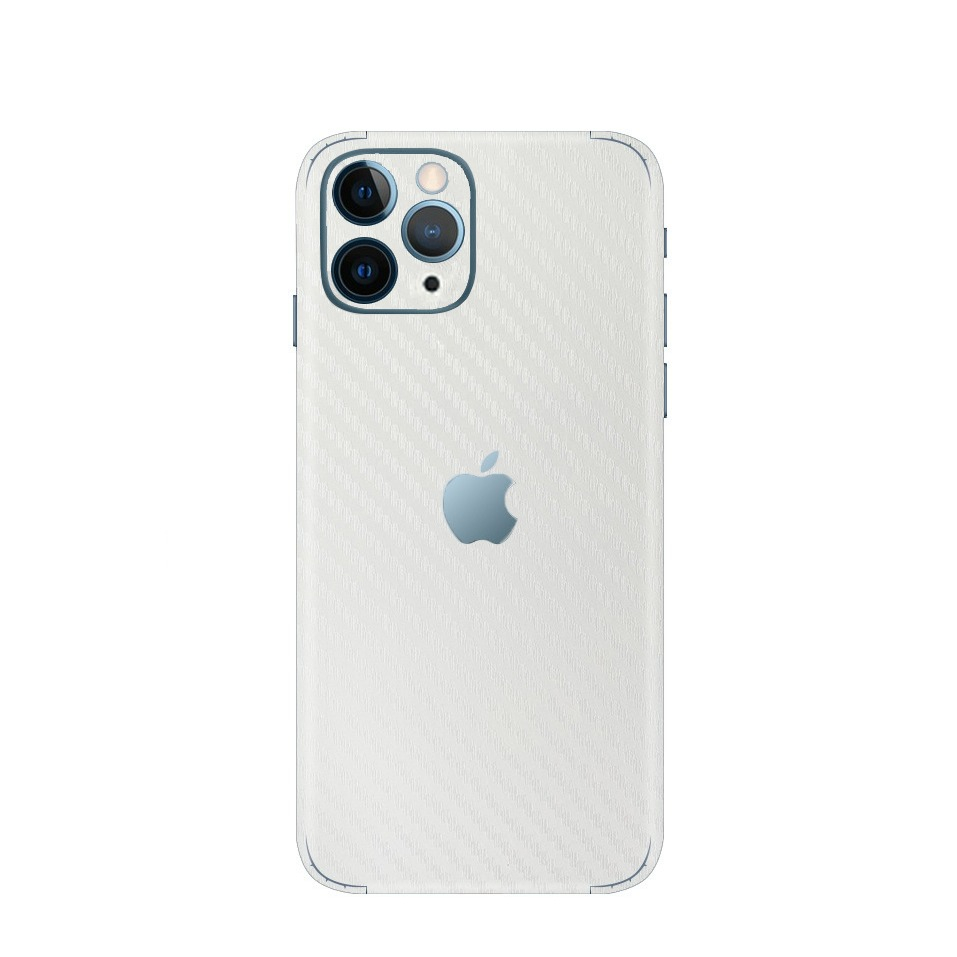 Image of iPhone 11 Pro Skin Sticker PVC Klebefolie Carbon Look - Silber bei Apfelkiste.ch