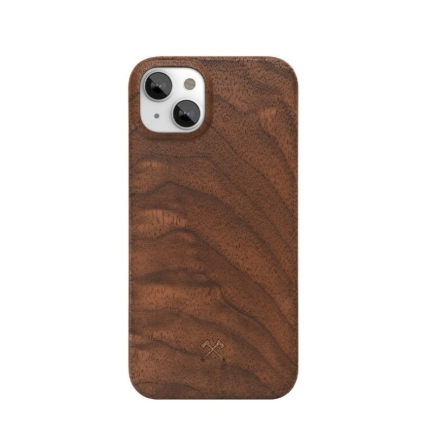 Image of Woodcessories - iPhone 13 Mini EcoCase Slim Echt Holz Hülle Walnuss FSC Zertifiziert (ECO523) - Dunkelbraun bei Apfelkiste.ch