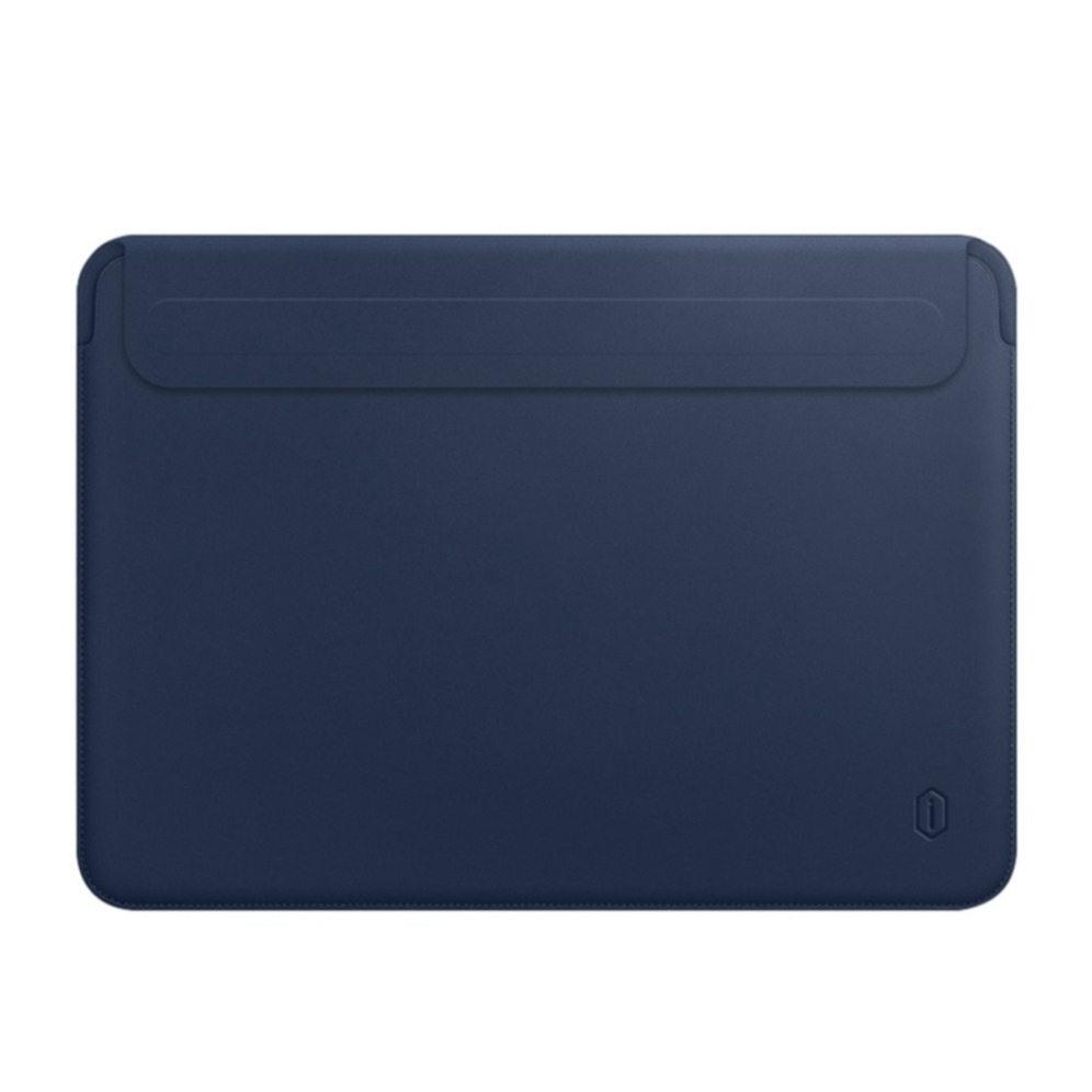 Image of Wiwu - MacBook Pro 16" (2021/2019) Stand Sleeve Leder Tasche mit Aufstellfunktion - Blau bei Apfelkiste.ch