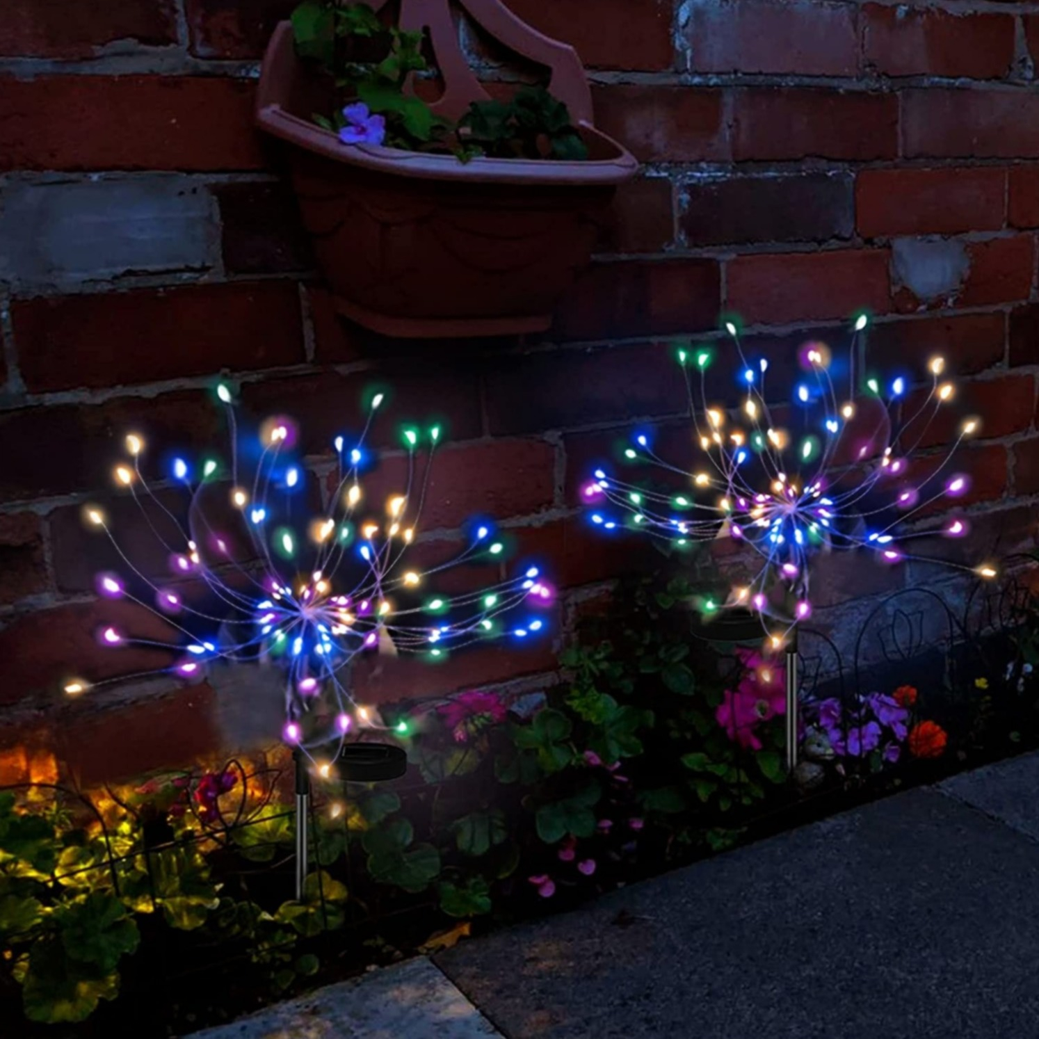 Solar Garten Lichter Outdoor dekorativ, Solar Blumen Lichter Dämmerung bis  Morgendämmerung, Solar Garden Pfahl Lichter Wasserdicht Ip65