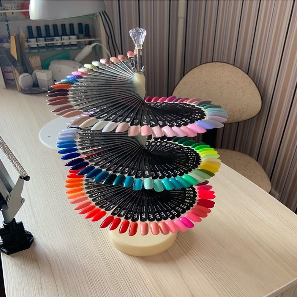 BESPORTBLE Nagel-Tipps-Ständer, 120 Stück – Transparentes Spiral-Display Für Nagellack-Farbkarten, Nageldesign & Training